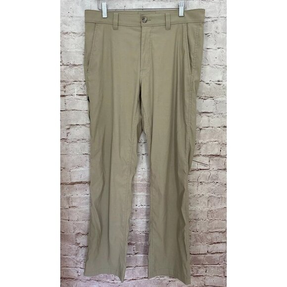Eddie Bauer Travex Pant Mens 32 x 32 Nylon Stretch Outdoor Lightweight Khaki Tan - Picture 1 of 7